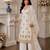White faux georgette embroidered palazzo set