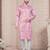 Pink daaman work, star and thred computer amrodery work kurta pajama set
