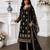 Black faux georgette embroidered palazzo set