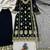 Black faux georgette embroidered palazzo set