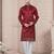 Maroon daaman work, star and thred computer amrodery work kurta pajama set