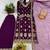Purple faux georgette embroidered palazzo set