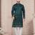 Green daaman work, star and thred computer amrodery work kurta pajama set