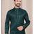 Green daaman work, star and thred computer amrodery work kurta pajama set