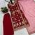 Maroon faux georgette embroidered palazzo set