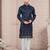 Blue daaman work, star and thred computer amrodery work kurta pajama set