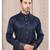 Blue daaman work, star and thred computer amrodery work kurta pajama set