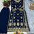 Navy-blue faux georgette embroidered palazzo set