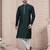 Bottle green thred work silk kurta pajama set