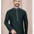Bottle green thred work silk kurta pajama set