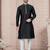 Black thred work silk kurta pajama set