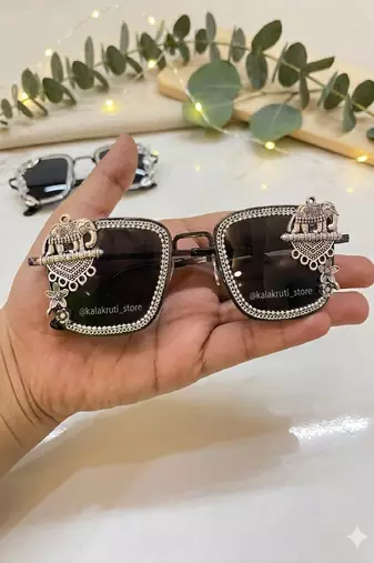 Unisex boxy oxidized sunglass  - navratri