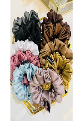 Satin scrunchies pack of 5 random shades  - navratri 1