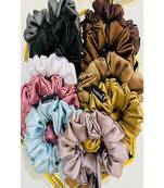 Satin scrunchies pack of 5 random shades  - navratri