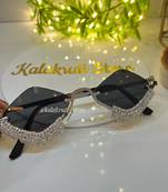 Bling silver rhinestone glare  - navratri