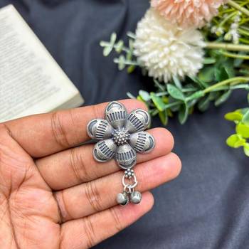 Oxidized Flower Statement Ring, Indian Silver Ring, Boho Floral Ring, Tribal Adjustable Ring 3