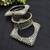 Set of 3 Oxidized Brass Kada Bangles, Indian Openable Tribal Bracelet Set