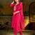 PINK EMBRODEIRY WORK WITH SILK BLEND FABRIC KURTI PANT DUPATTA SET