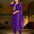 PURPLE EMBRODEIRY WORK WITH SILK BLEND FABRIC KURTI PANT DUPATTA SET
