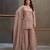 Mauve embroidered viscose free size stitched palazzo style salwar suit
