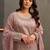 Mauve embroidered viscose free size stitched palazzo style salwar suit