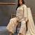 White embroidered viscose free size stitched palazzo style salwar suit