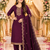 WINE EMBROIDERY WORK WITH COTTON BLEND FABRIC KURTI PANT DUPATTA SET