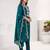 RAMA GREEN EMBRODEIRY WORK DESIGN WITH ROMAN SILK FABRIC KURTI PANT DUPATTA SET