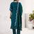 RAMA GREEN EMBRODEIRY WORK DESIGN WITH ROMAN SILK FABRIC KURTI PANT DUPATTA SET