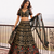 Black Wedding Embroidered Net Lehenga Choli with Dupatta