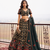Black Wedding Embroidered Net Lehenga Choli with Dupatta