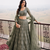 Sage Green Wedding Embroidered Net Lehenga Choli with Dupatta