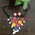  handcrafted multicolour mirror & cowrie shell statement choker necklace set