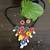  handcrafted multicolour mirror & cowrie shell statement choker necklace set