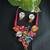  handcrafted multicolour bandhani fabric jhumka necklace set
