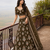 Olive Wedding Embroidered Net Lehenga Choli with Dupatta