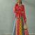 Red Multicolor Georgette Floral Printed Slip-On Long Sleeves Ready to Wear Lehenga Choli