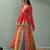 Red Multicolor Georgette Floral Printed Slip-On Long Sleeves Ready to Wear Lehenga Choli
