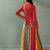 Red Multicolor Georgette Floral Printed Slip-On Long Sleeves Ready to Wear Lehenga Choli