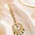 Mehendi gold oxidsed plated green american diamond maang tikka