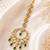 Mehendi gold oxidsed plated green american diamond maang tikka