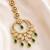 Mehendi gold oxidsed plated green american diamond maang tikka