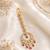Mehendi gold oxidsed plated red american diamond maang tikka