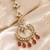 Mehendi gold oxidsed plated red american diamond maang tikka