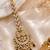 Mehendi gold oxidsed plated green american diamond maang tikka