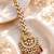 Mehendi gold oxidsed plated red american diamond maang tikka