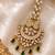 Mehendi gold oxidsed plated green american diamond maang tikka