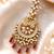 Mehendi gold oxidsed plated red american diamond maang tikka