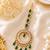 Mehendi gold oxidsed plated green american diamond maang tikka
