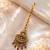 Mehendi gold oxidsed plated red american diamond maang tikka